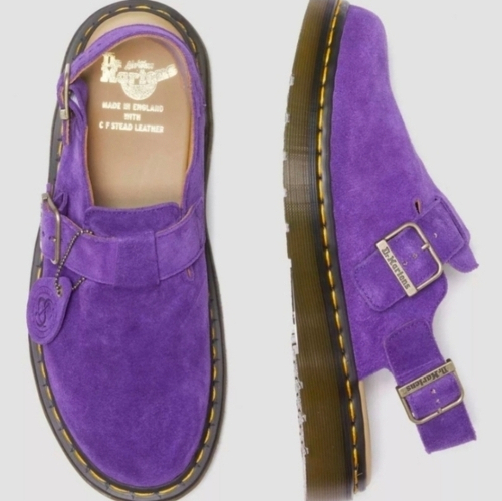 Dr. Martens Purple Buck Suede Men 11 Shoe Jorge Slingback Made In England 032026